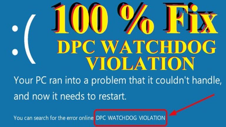 [Solved] DPC Watchdog Violation Error in Windows 10 [2024]
